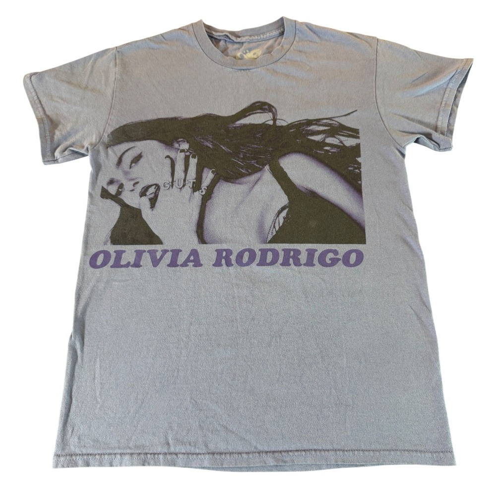 Olivia Rodrigo Women T-Shirt S Blue GUTS World Tour Graphic Tee Pop Aesthetic
